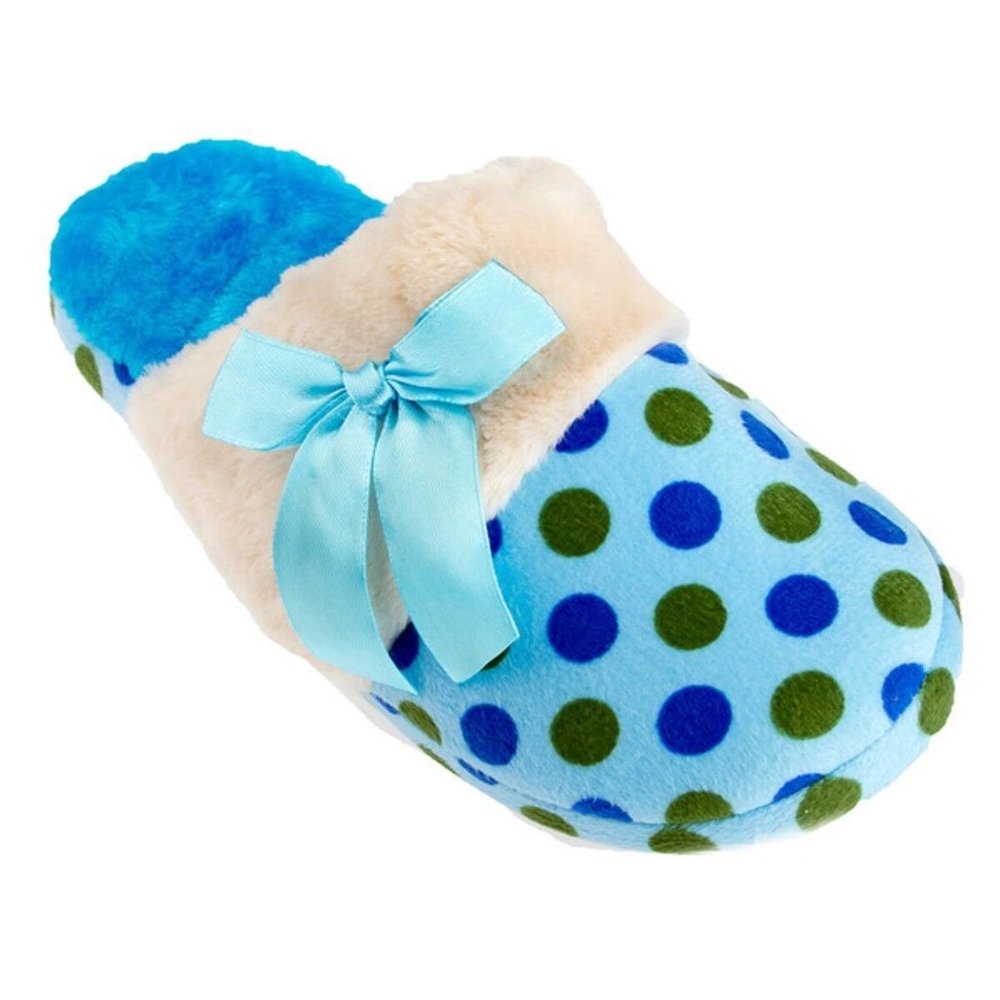 Iris Women's House Slippers Anti-slip Rubber Sole Blue Size Small (5-6)